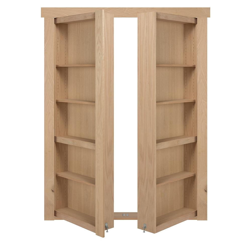 flush mount assembled oak unfinished universal solid core interior french bookcase door