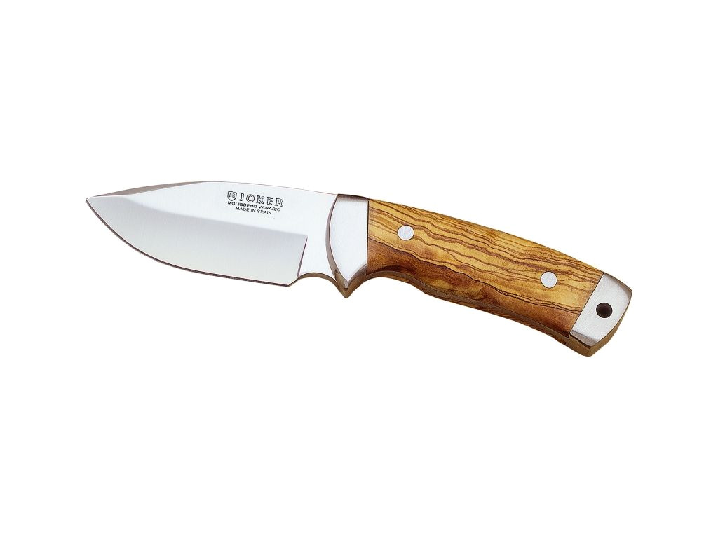 joker 8 5 cm stainless steel fixed blade skinner olive wood handle knife