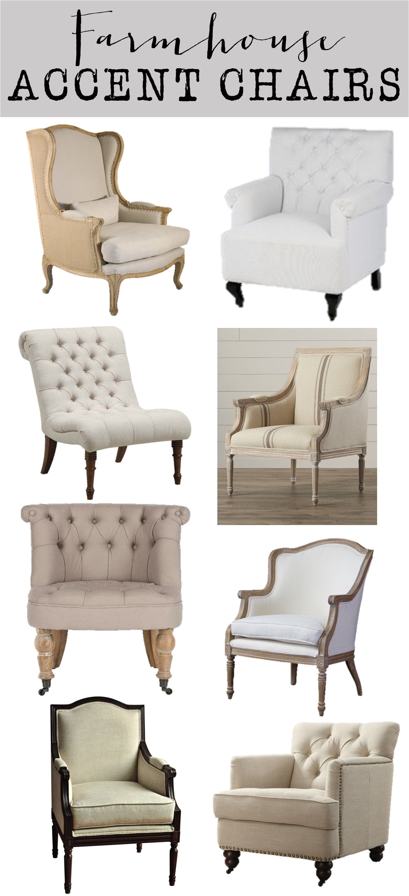 friday favorites farmhouse accent chairs house of hargrove neutral linen tufted beautiful accent chairs