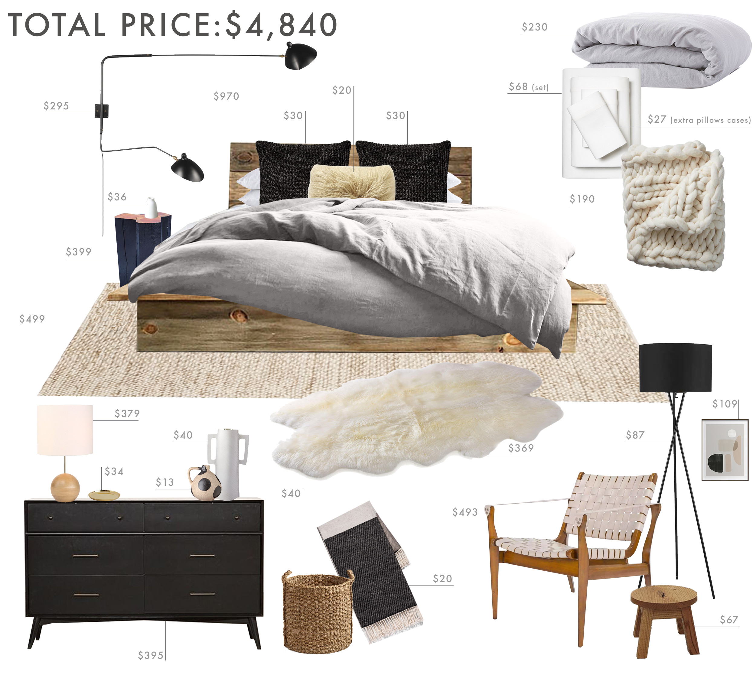 budget room design rustic and refined scandinavian bedroom emily henderson bloglovin