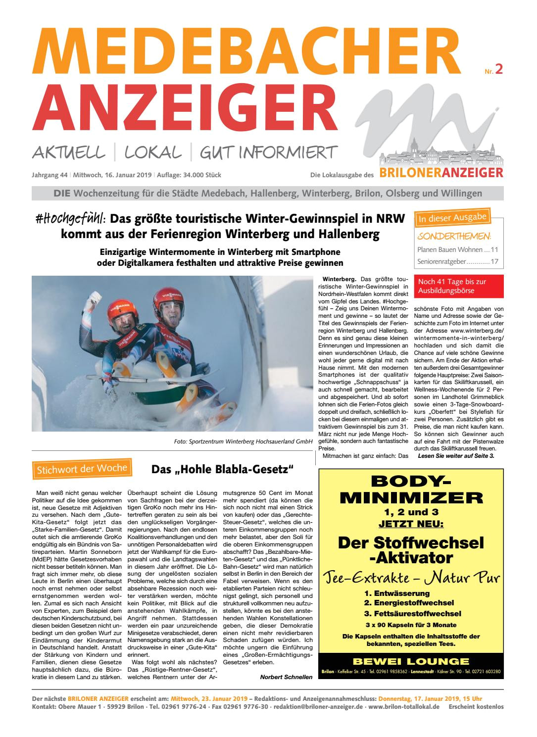 medebacher anzeiger ausgabe von16 01 2019 nr 2 by brilon totallokal issuu