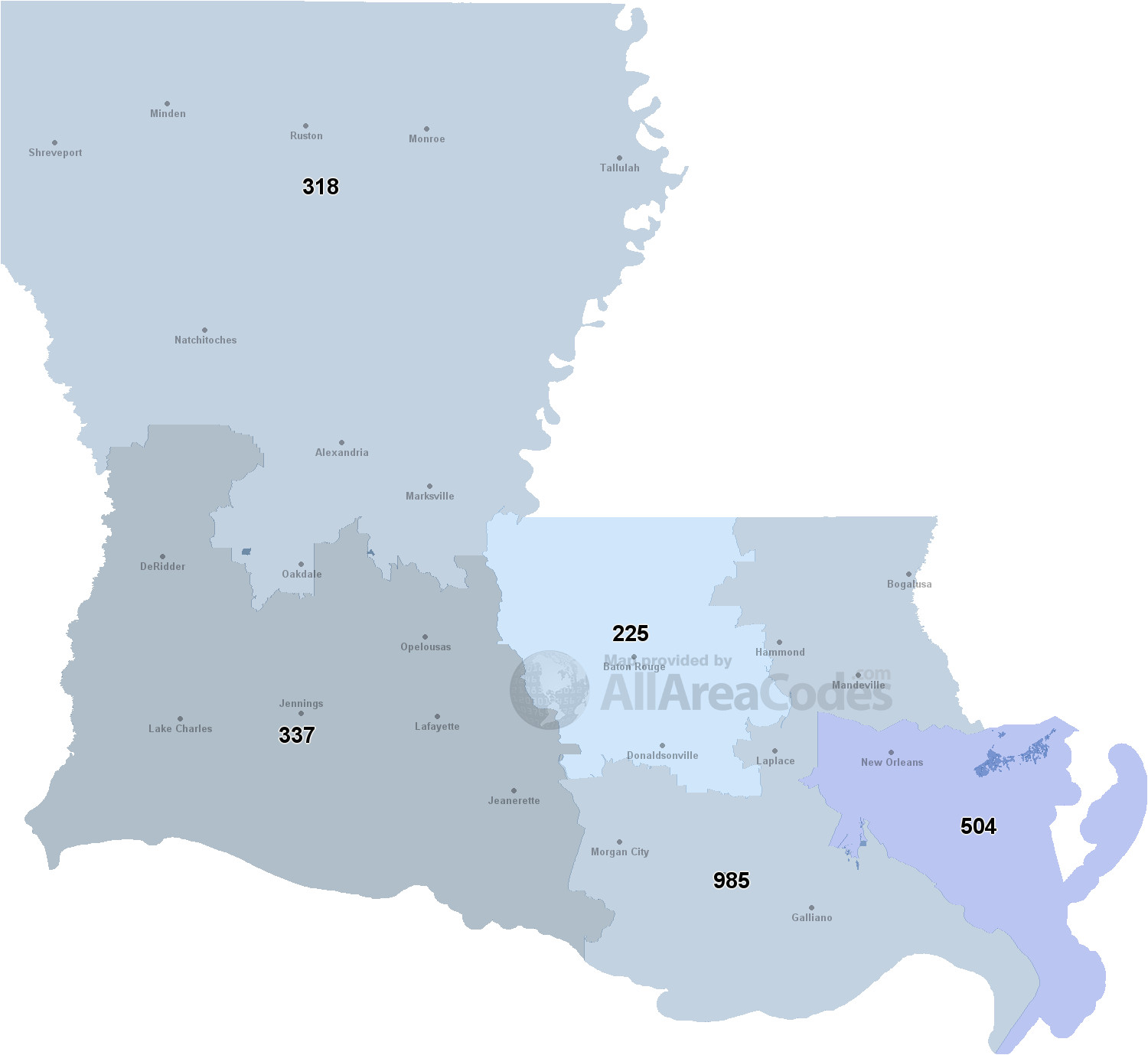 printable 318 area code map