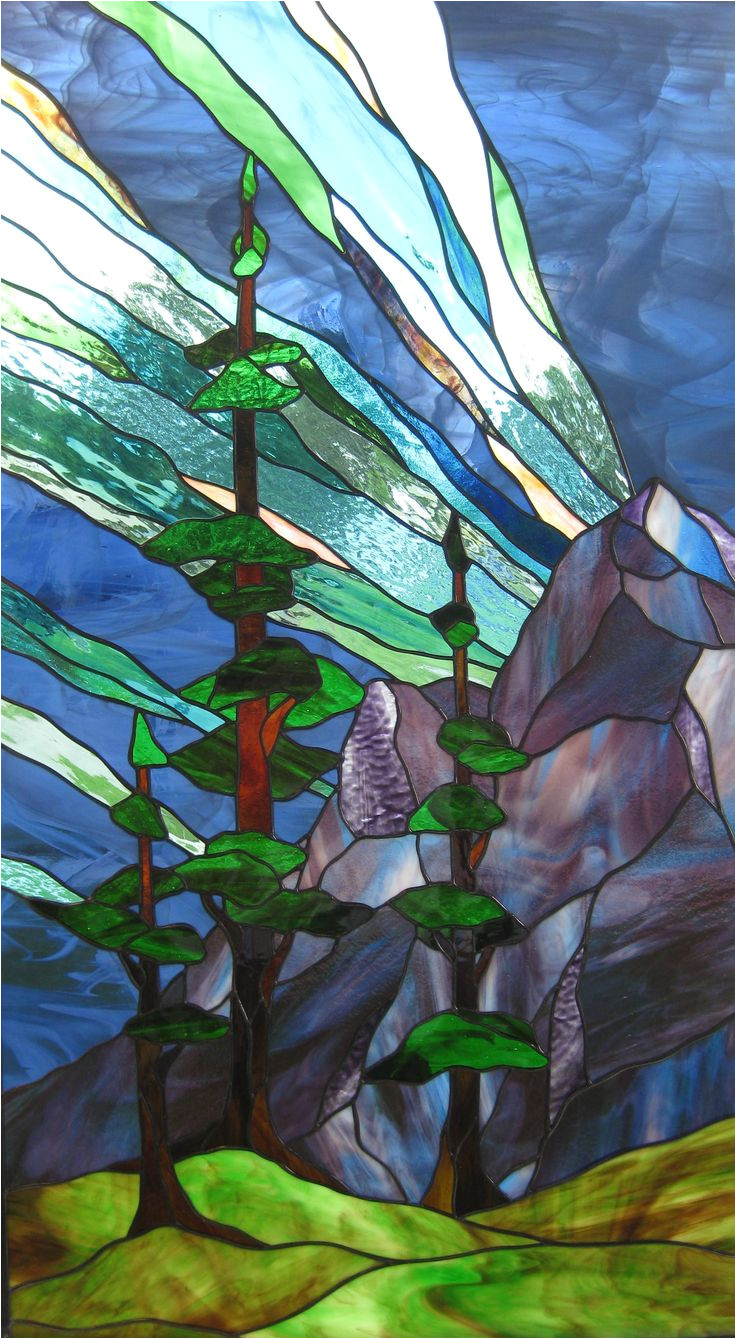 this beautiful northern lights window was crafted by peter galway at breslau art glass