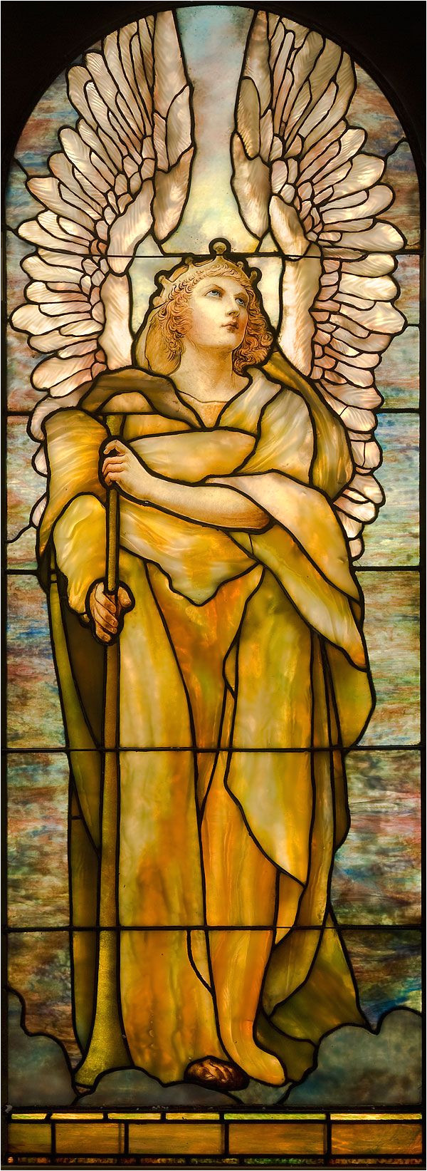 angel of the resurrection by louis c tiffany collection of the montreal museum of fine arts more on glass art stained glass