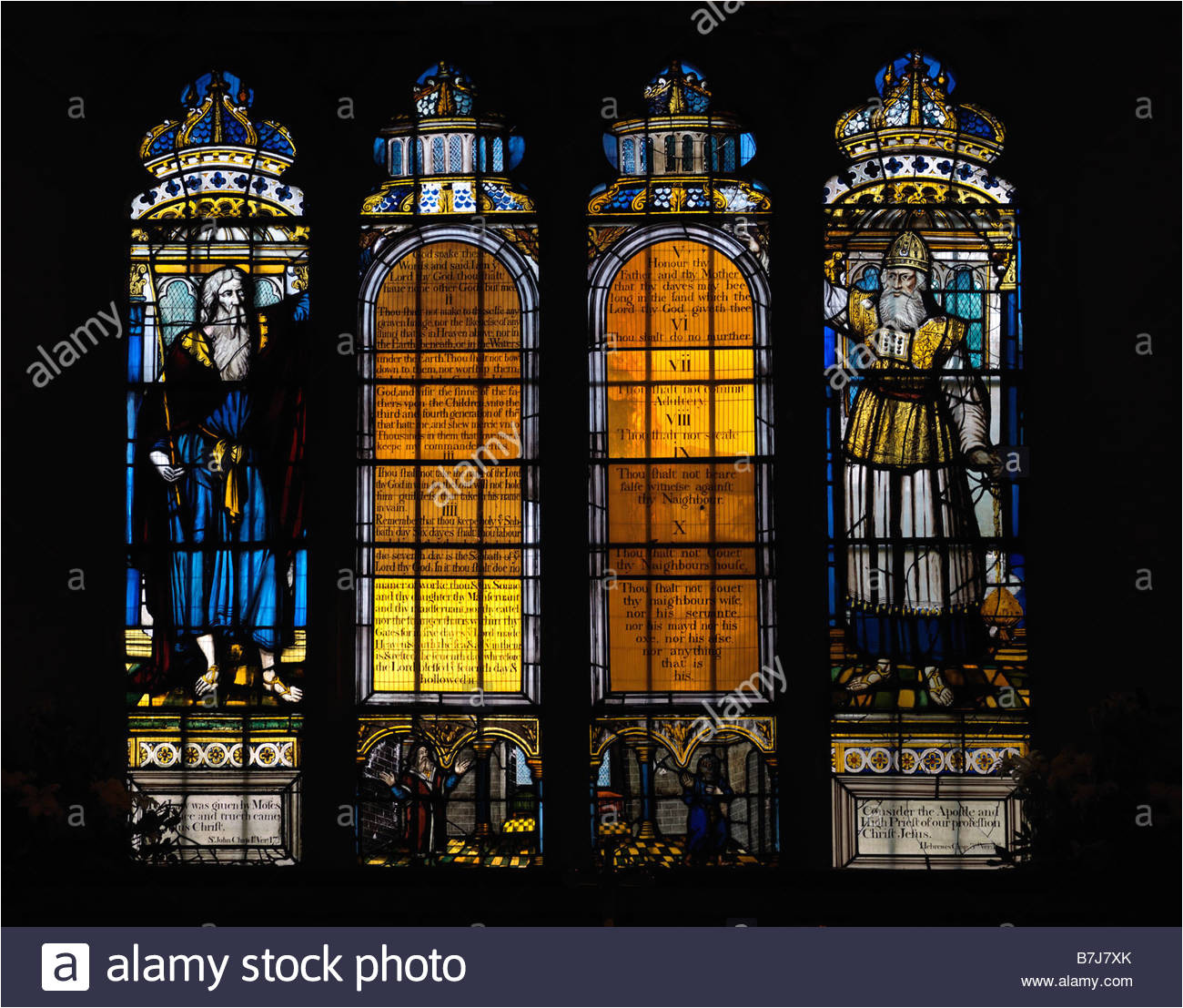 dekalog oder zehn gebote buntglas fenster st lorenz kirche morden