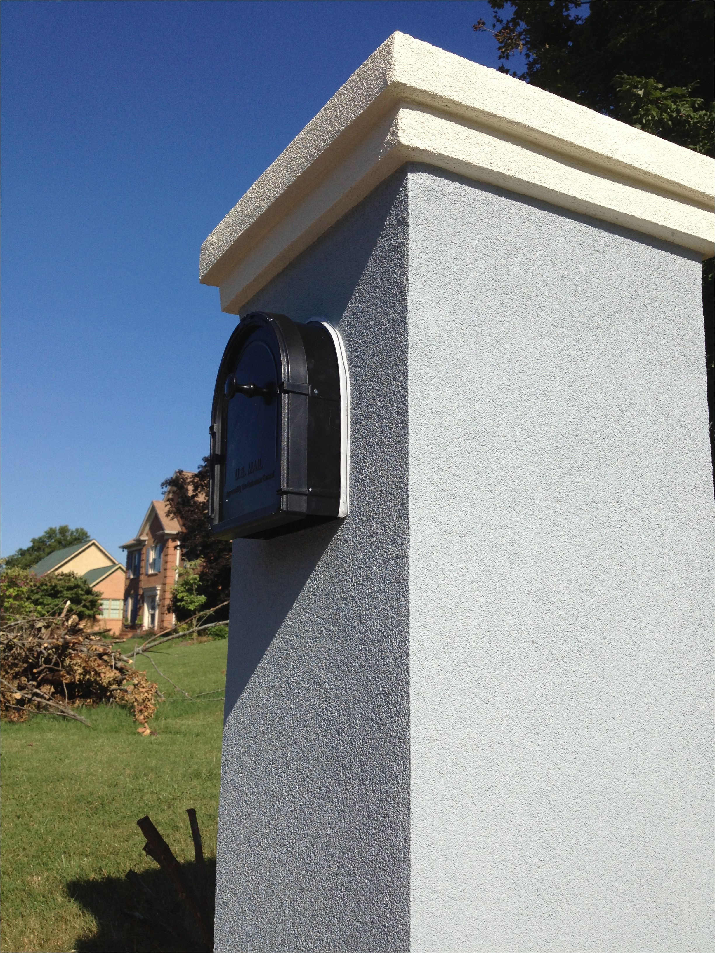 new stucco mailbox we rebuilt