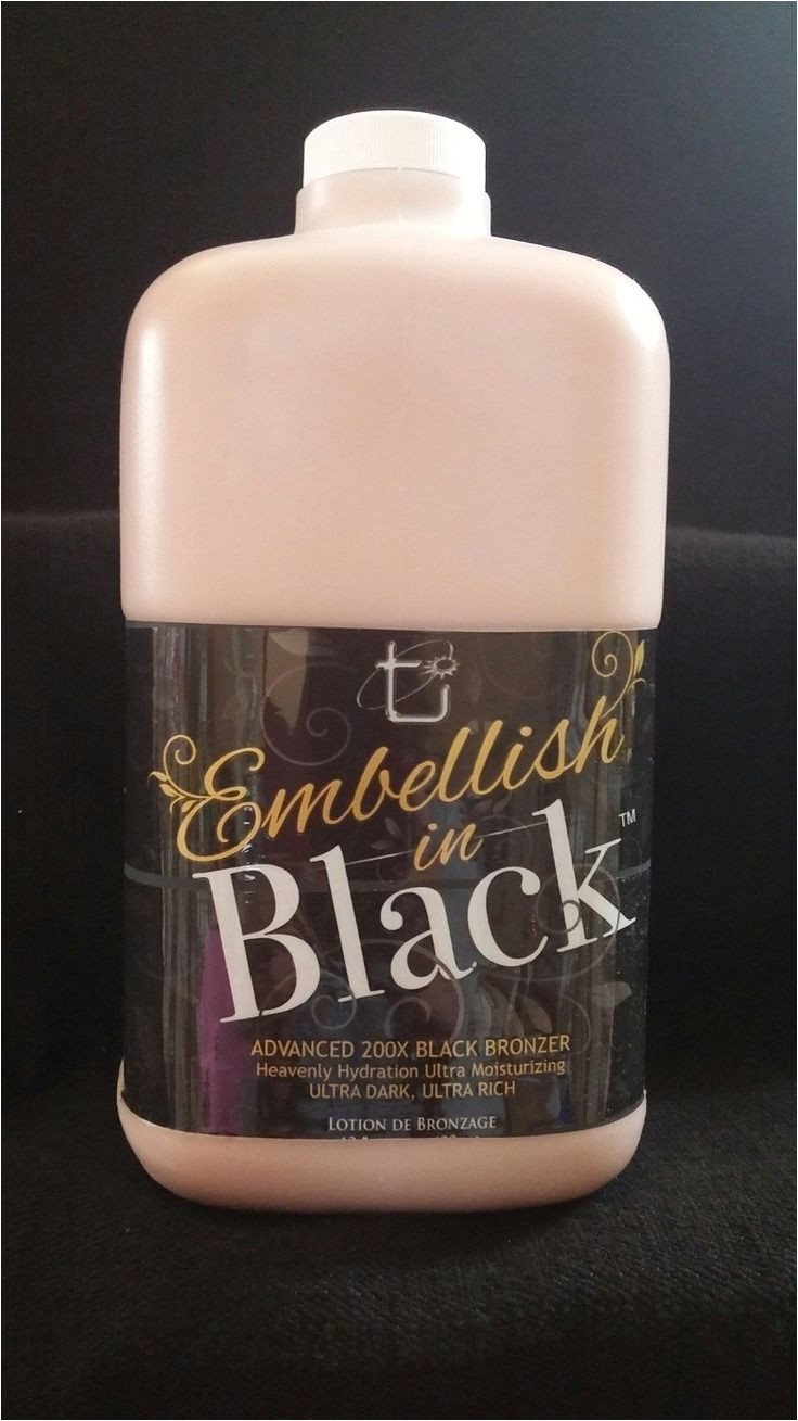 tanning lotion embellish in black 200x bronzer 64 oz half gallon w pump tan inc