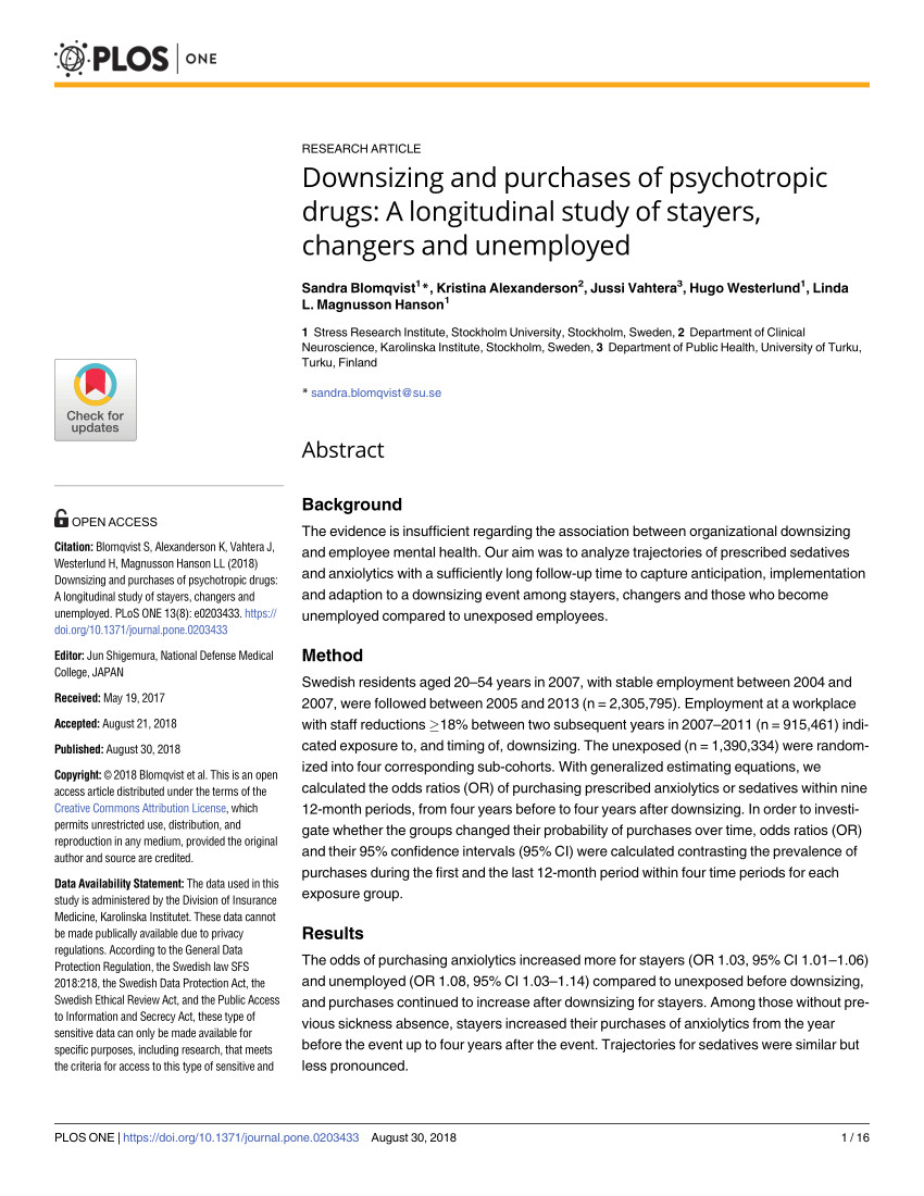 pdf job strain and depressive symptoms in men and women a prospective study of the working population in sweden