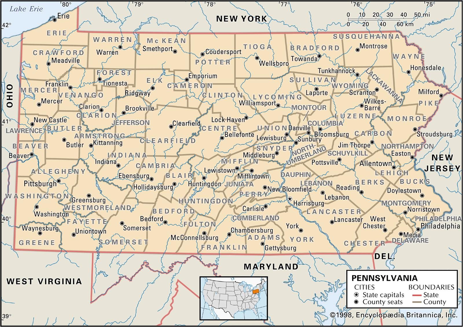 map of pennsylvania counties