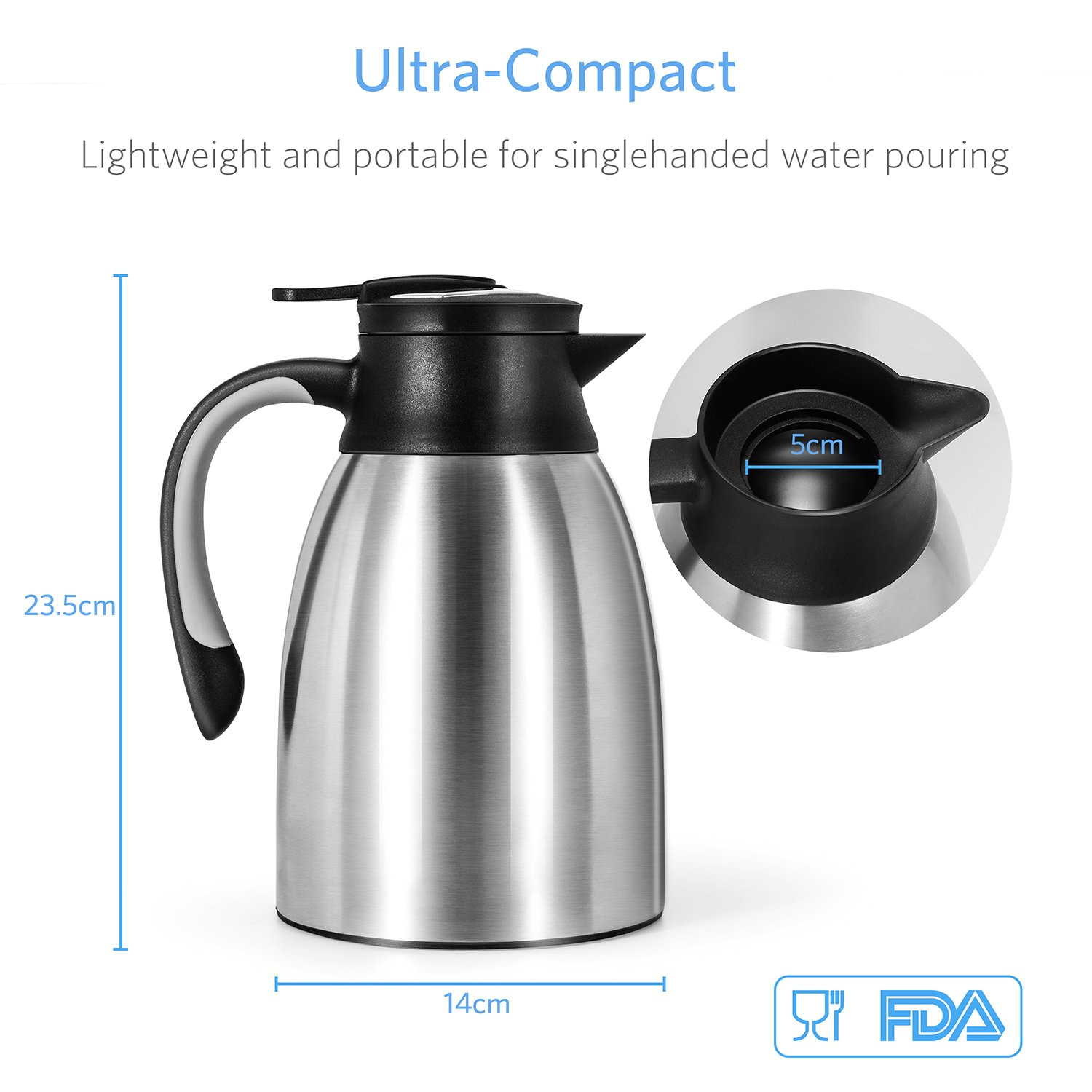 jarra termo 1 5li bestek jarra termica acero inoxidable doble paredi cafetera con 24h caliente o fra a para cafe y te amazon es hogar