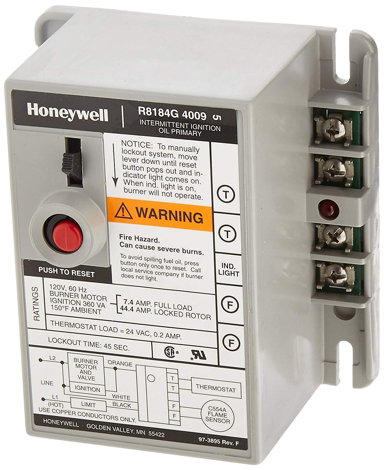 honeywell r8184g4009 international oil burner control household furnace accessories amazon com