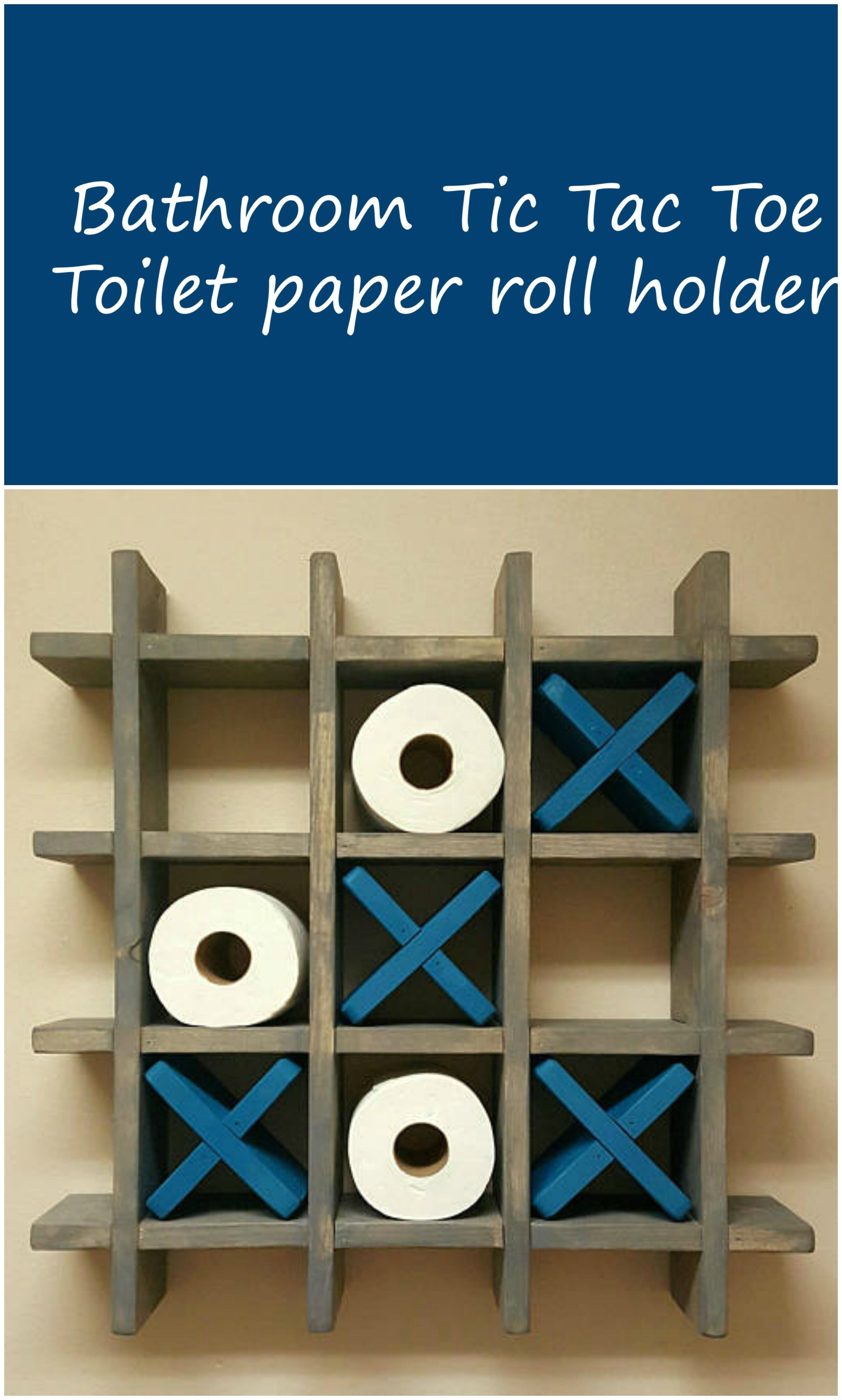 Tic Tac toe toilet Roll Holder Bathroom Tic Tac toe Game Made to order toilet Paper Roll