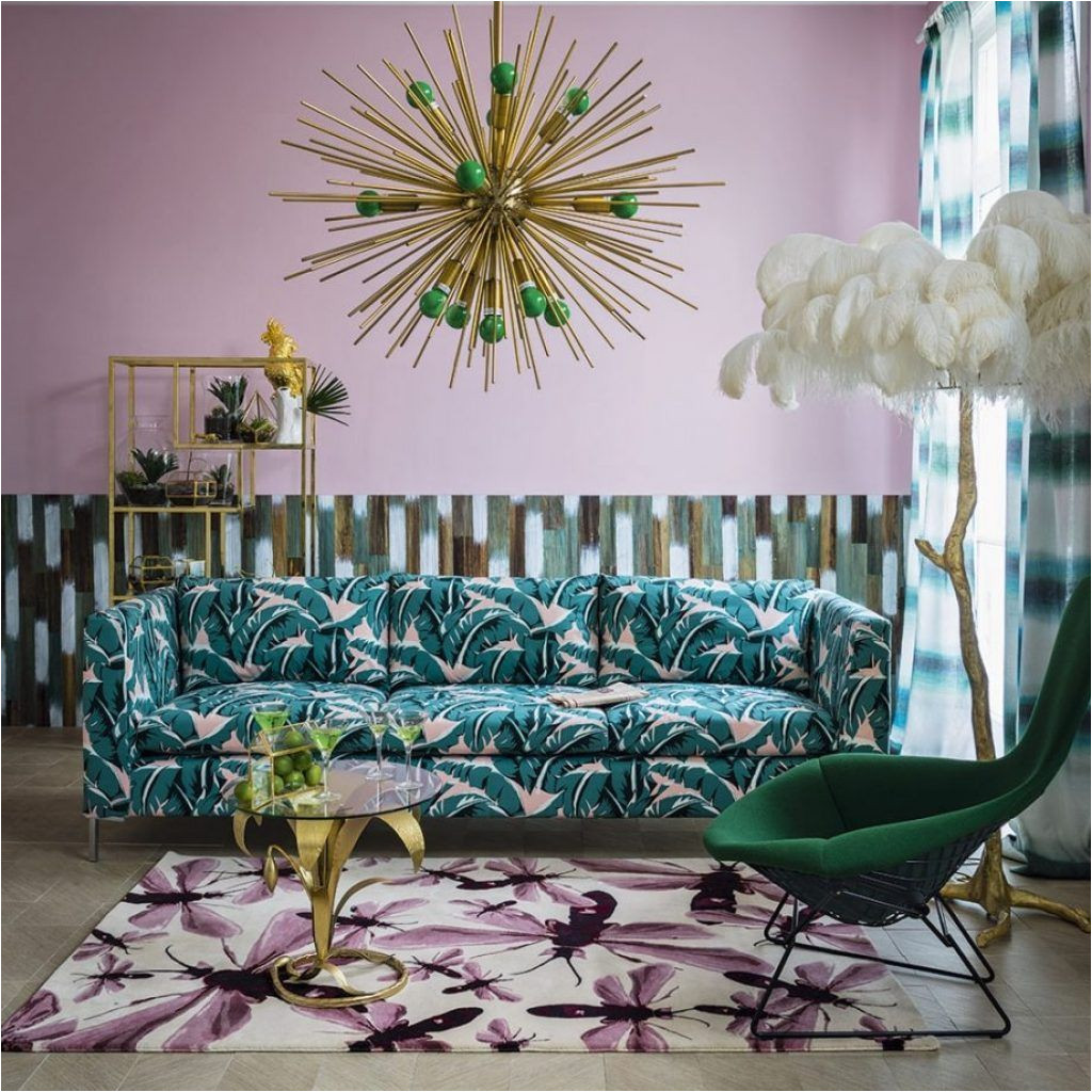 tropical print living room furniture