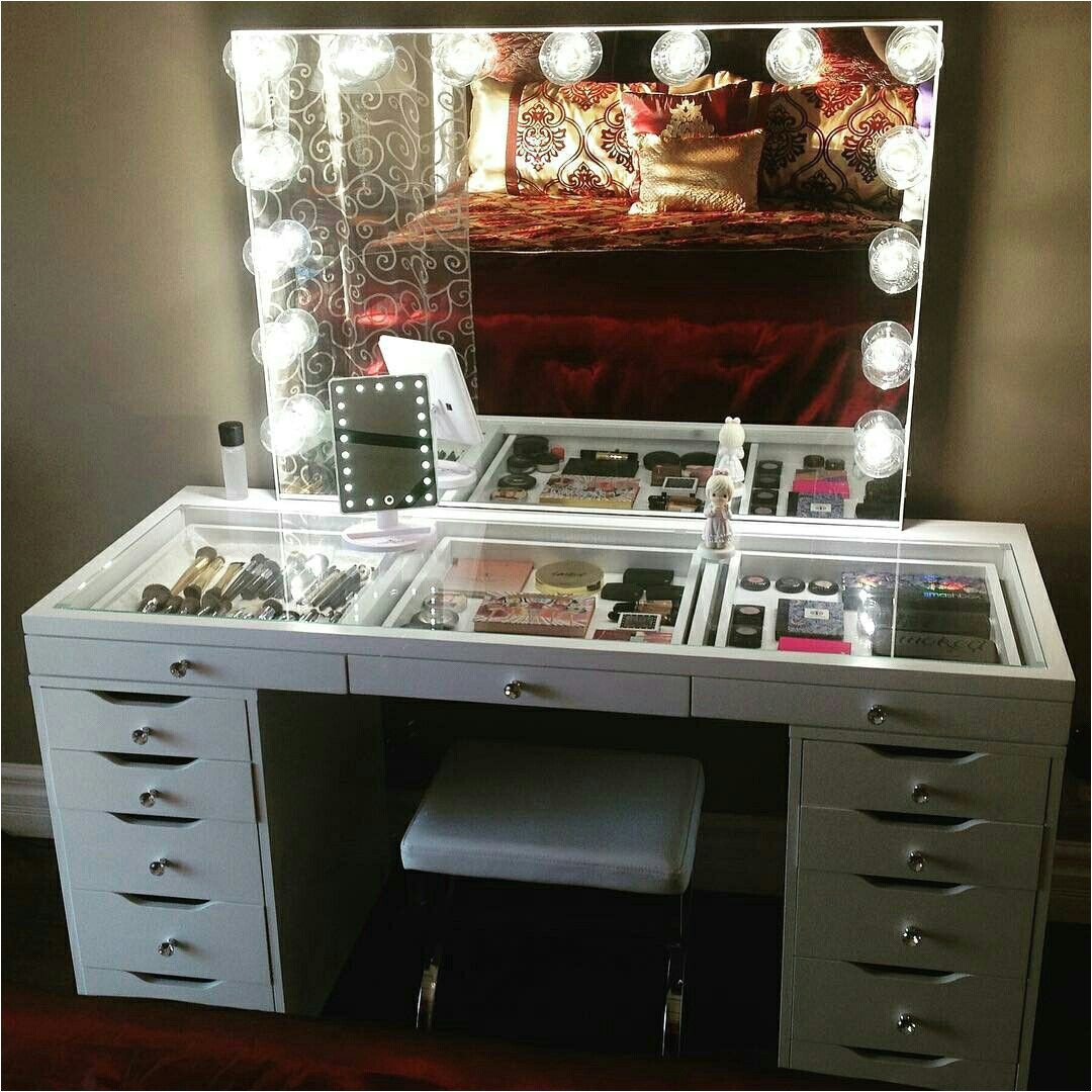 Tocador De Maquillaje Moderno Impressions Vanity with Ikea Alex Drawers Hogar Pinterest