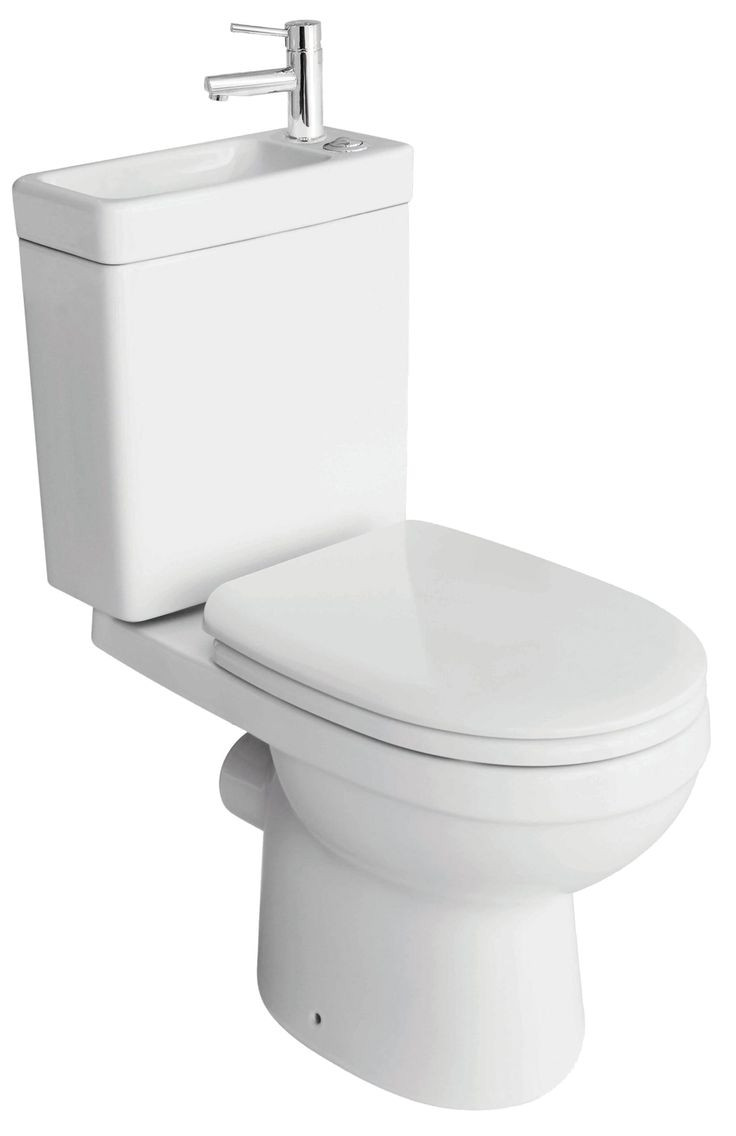 cooke lewis duetto close coupled toilet with integrated basin with soft close seat