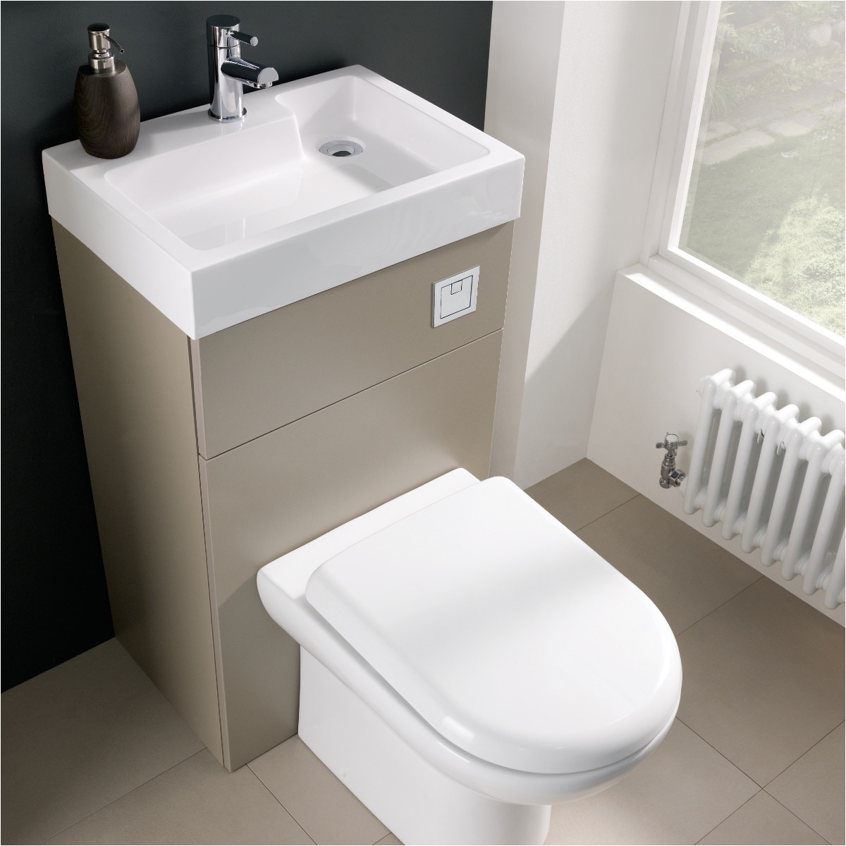 premier athena two in one vanity toilet unit stone grey 500mm