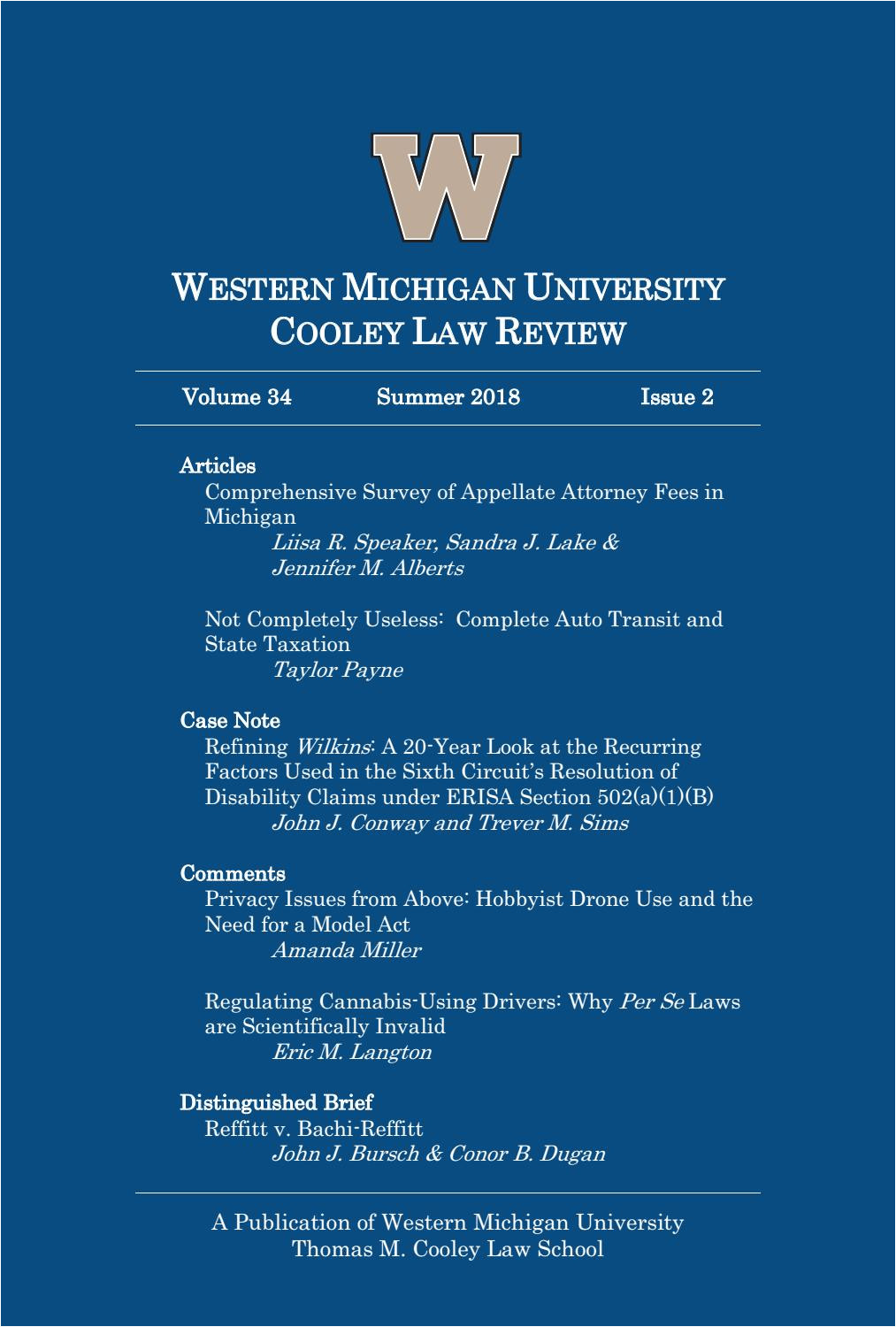 western michigan university cooley law review volume 34 summer 2018 issue 2 by wmu cooley law school issuu