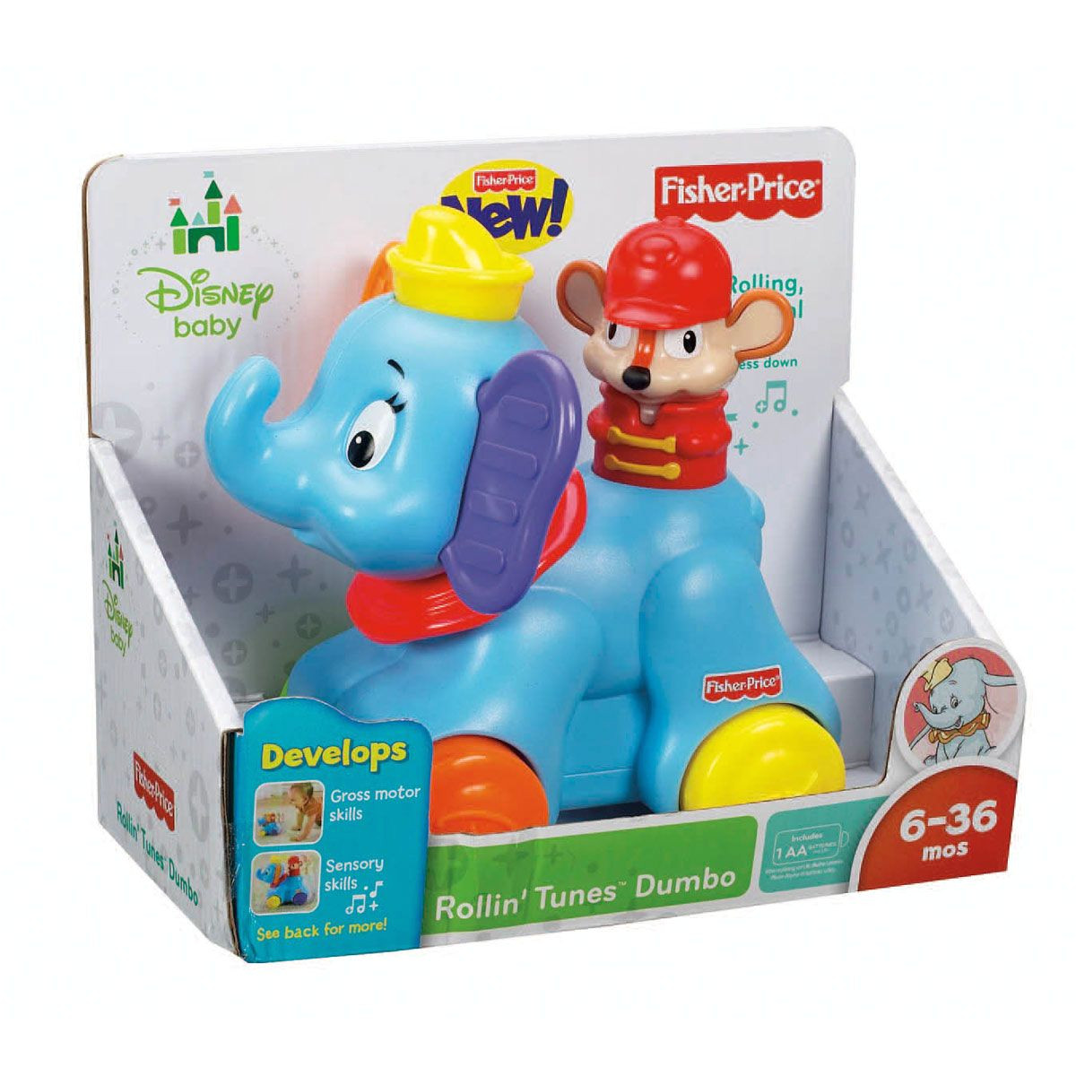 dumbo amazing animalsa rollin tunesa toy from fisher pricea