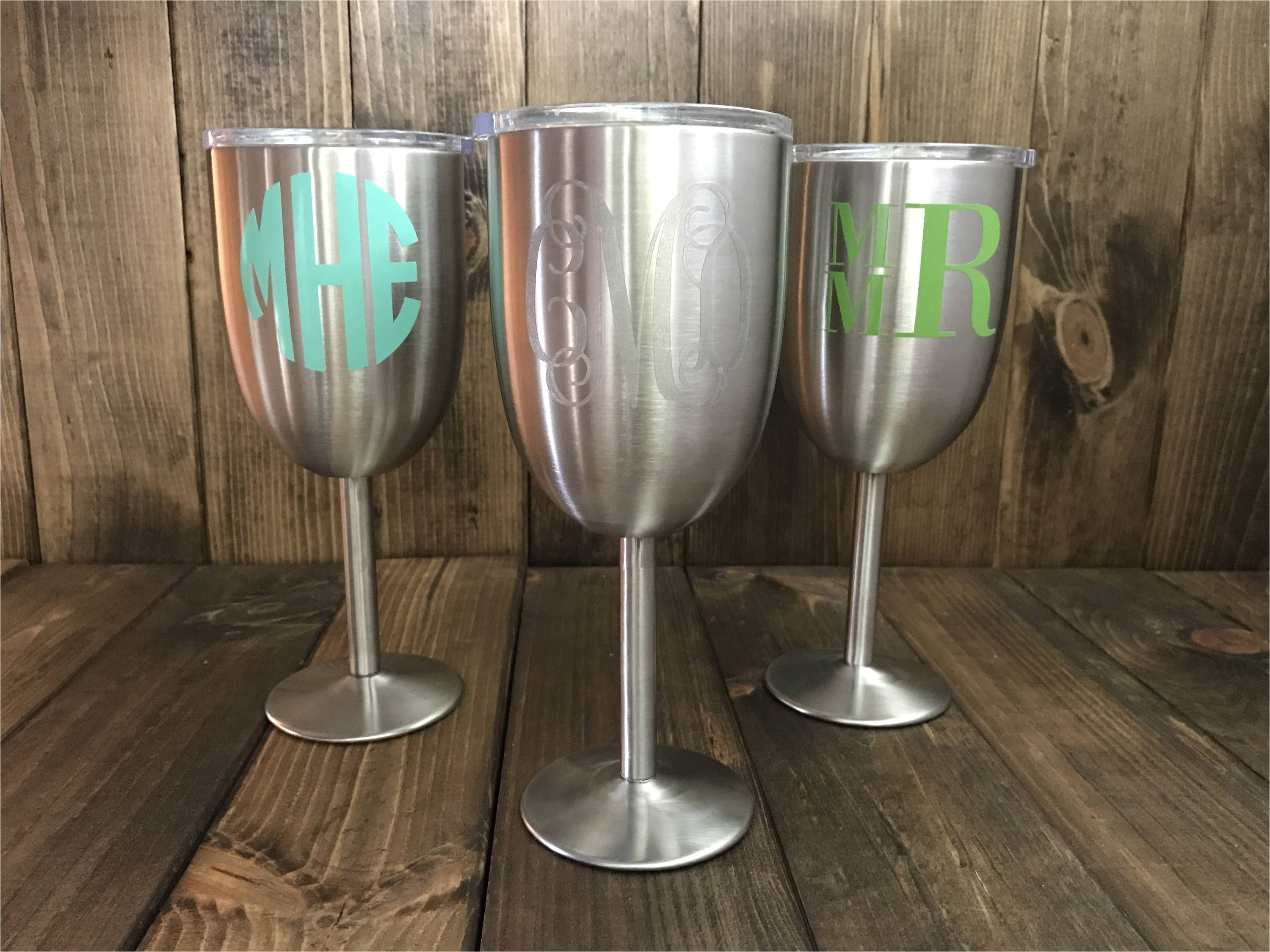 stainless steel wine glass stainless steel wine glasses monogrammed wine glass monogrammed tumbler