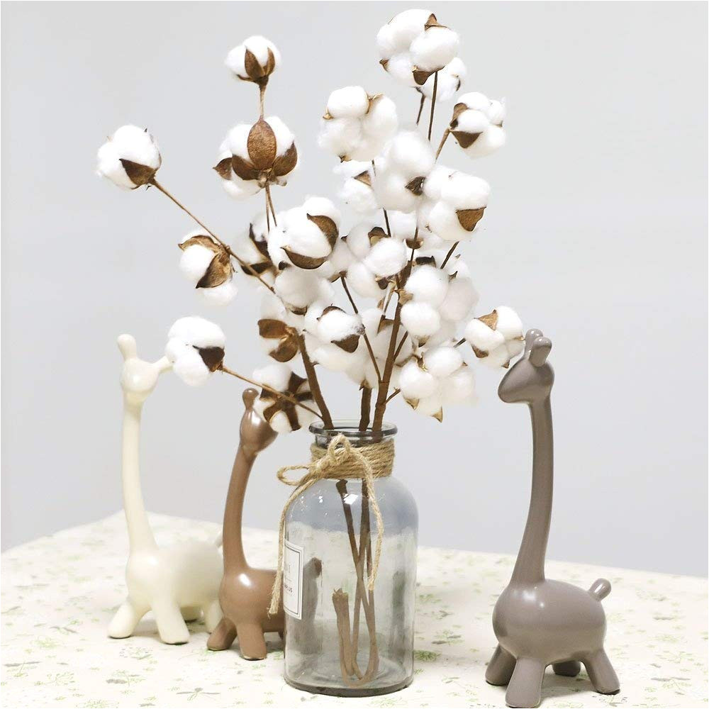 naturally dried cotton stems farmhouse artificial flower filler floral decor artificial flowers garden decoration fake flore in artificial dried flowers