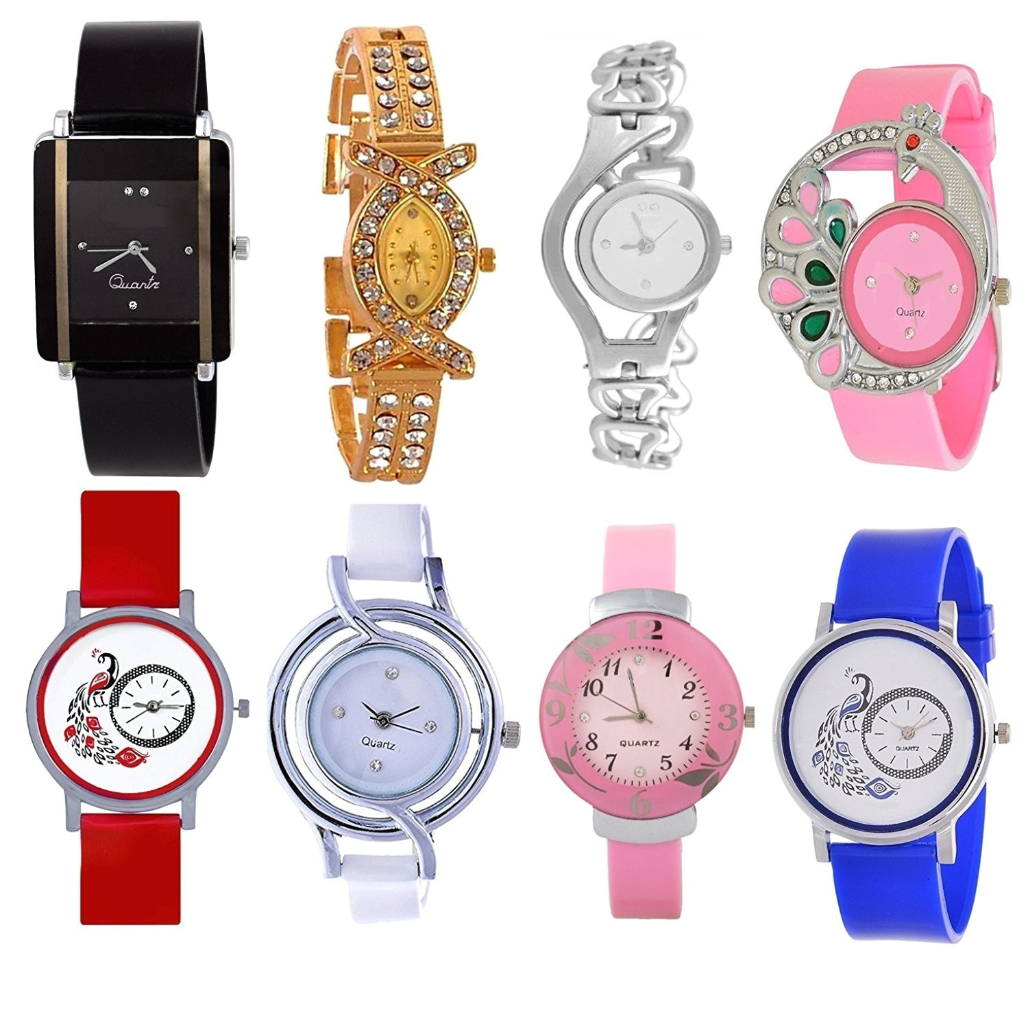 buy opendeal analog multicolor watches for girls womens od w257 pack of 8 online at low prices in india amazon in