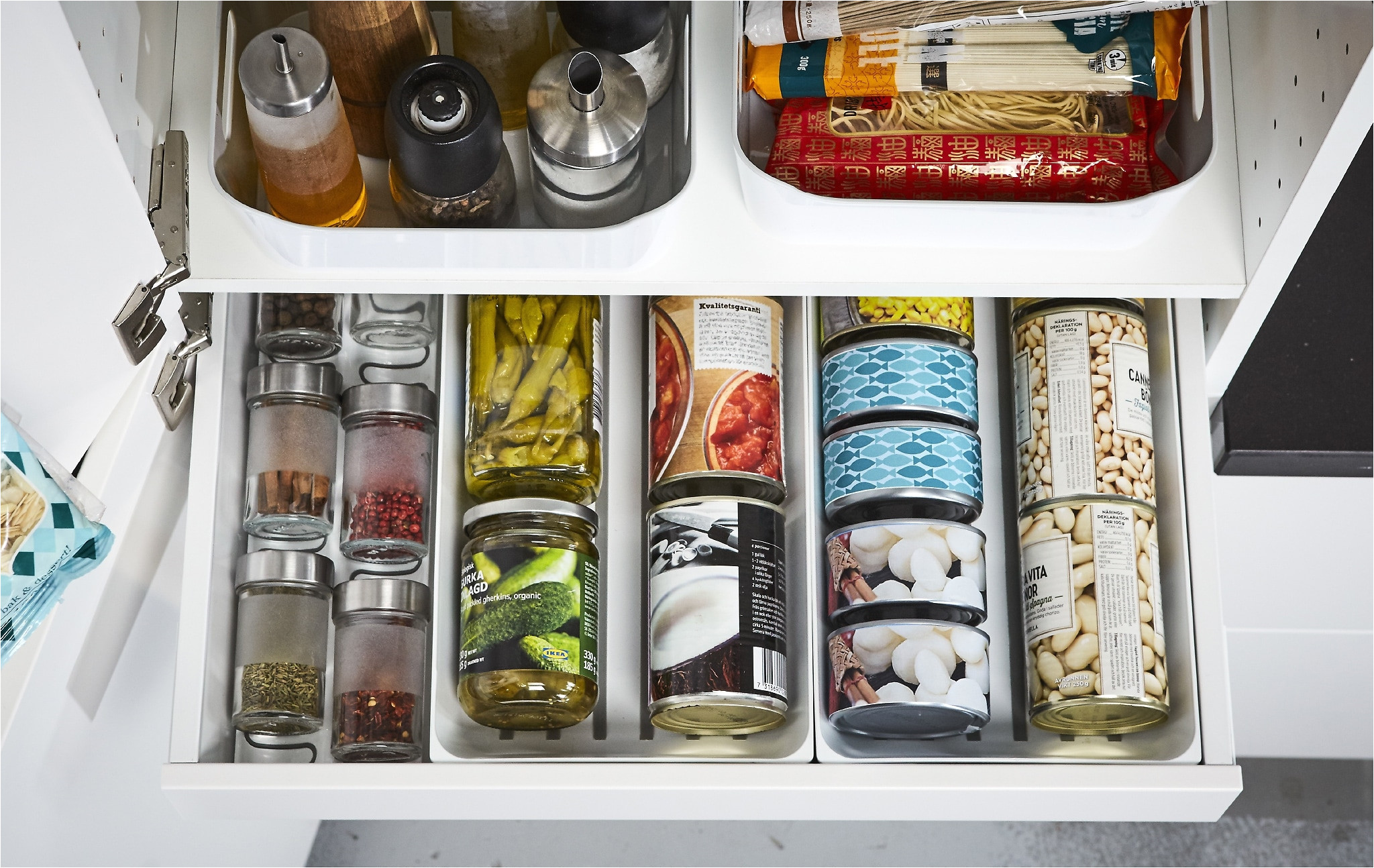 ikea maximera white kitchen pantry drawer can keep your cans tins and spices organised