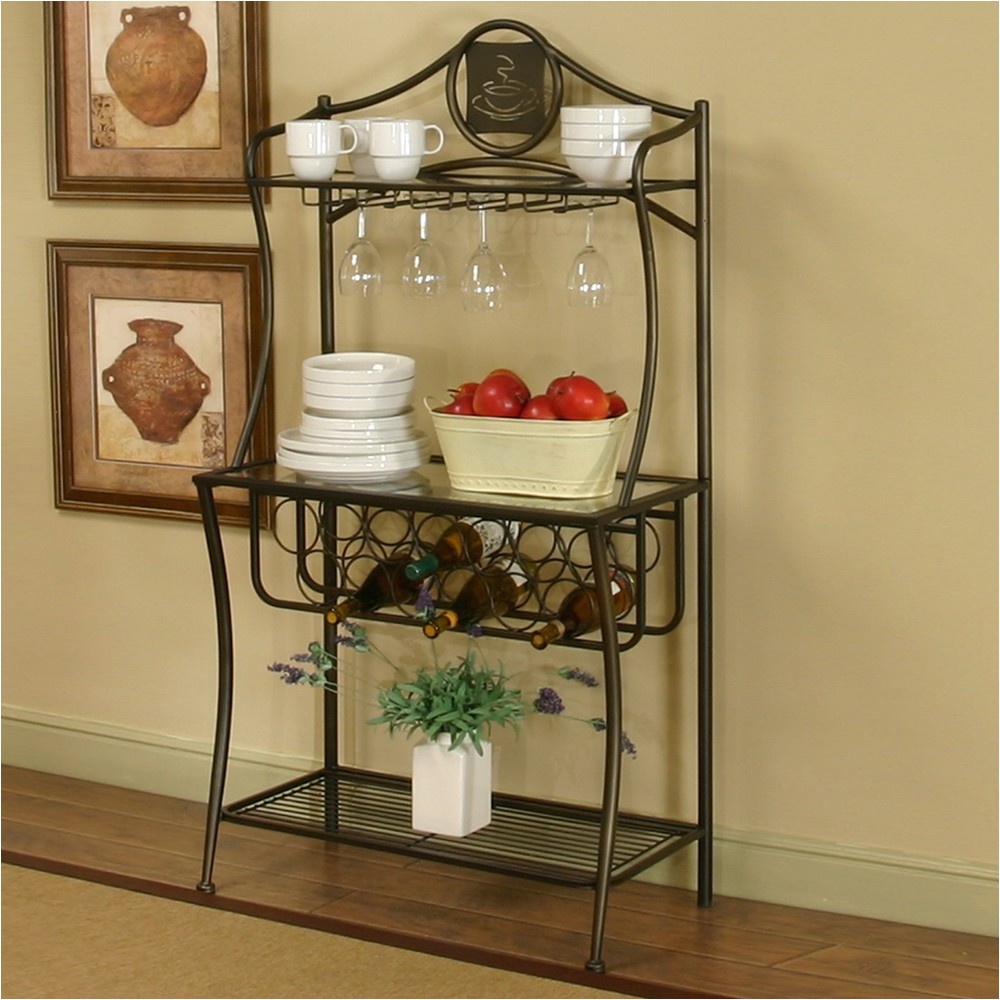 Under Cabinet Wine Glass Rack Ikea Traditional Interior Ideas with Cappuccino Finish Metal Bakers Rack