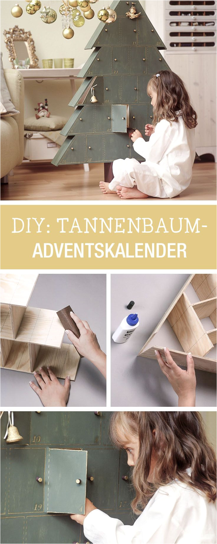 adventskalender aus holz selberbauen wooden advents calendar in shape of a tree via dawanda