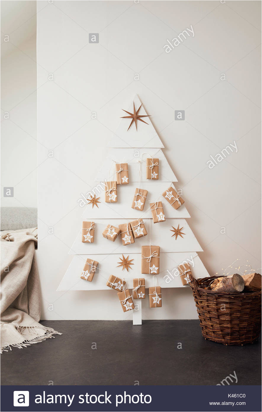 self made advent calendar still life christmas stock image