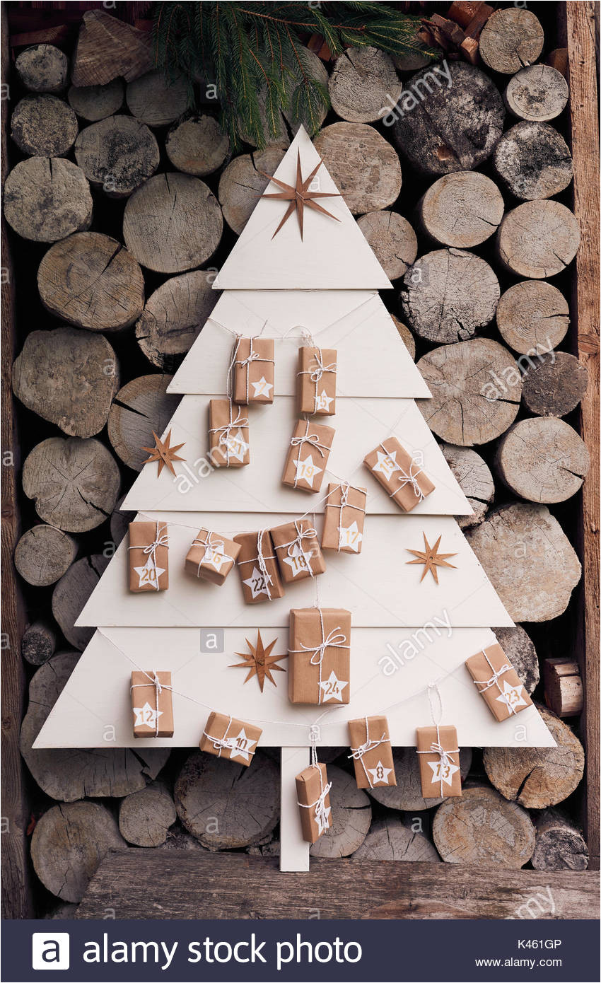 self made advent calendar still life christmas stock image