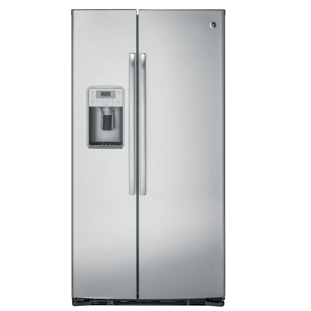 Used Counter Depth French Door Refrigerator Ge Profile 21 9 Cu Ft Side by Side Refrigerator In Stainless Steel