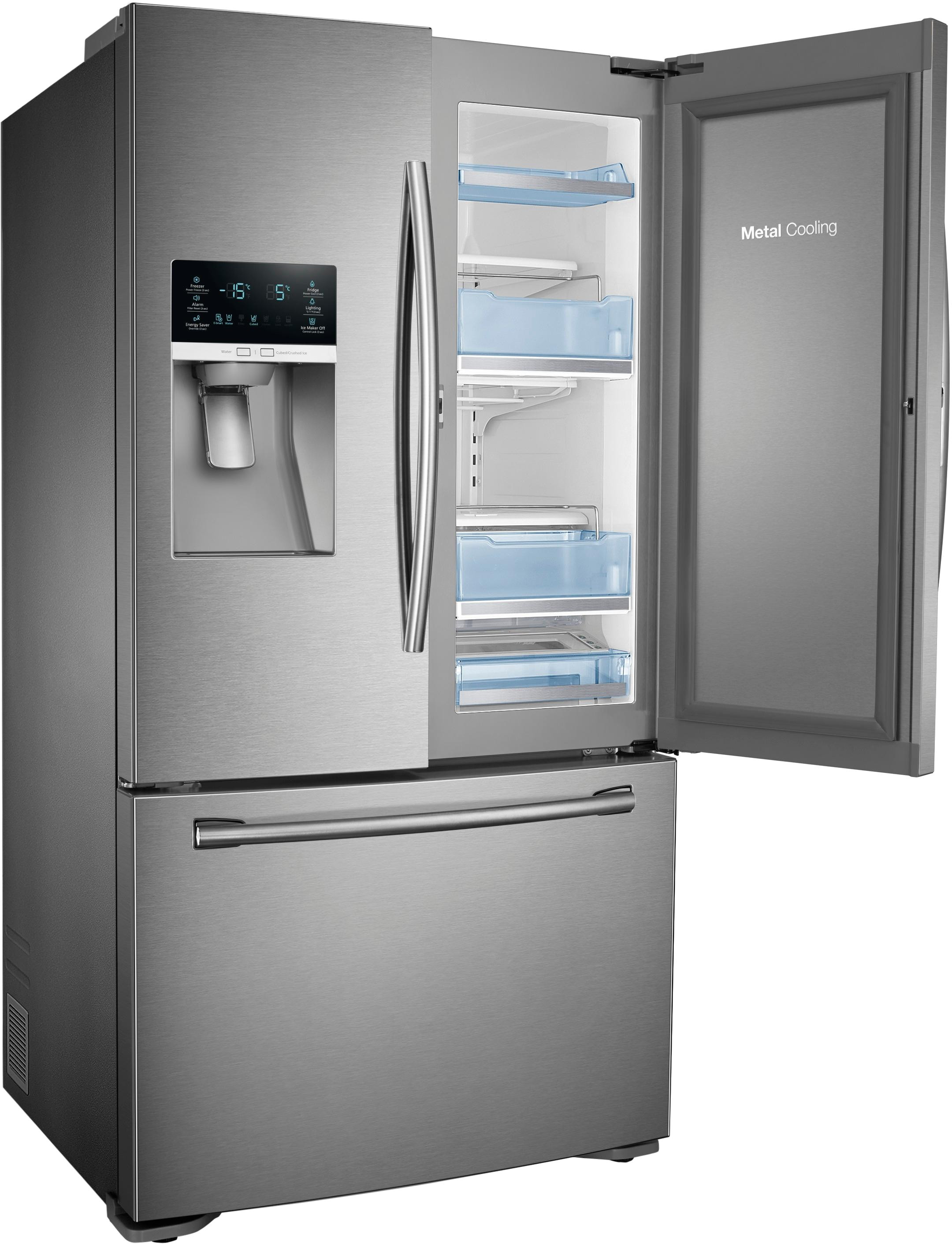 counter depth 3 door food showcase refrigerator silver rf23htedbsr best buy