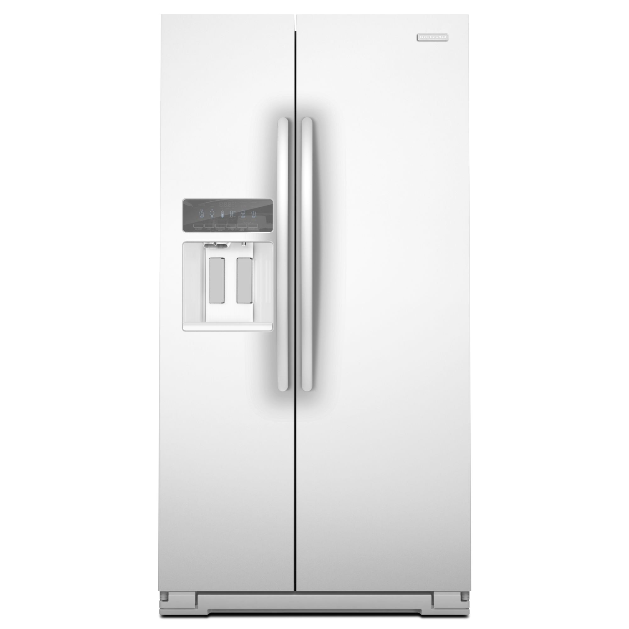 kitchenaid ksc23c8eyw 22 5 cu ft counter depth side by side refrigerator white