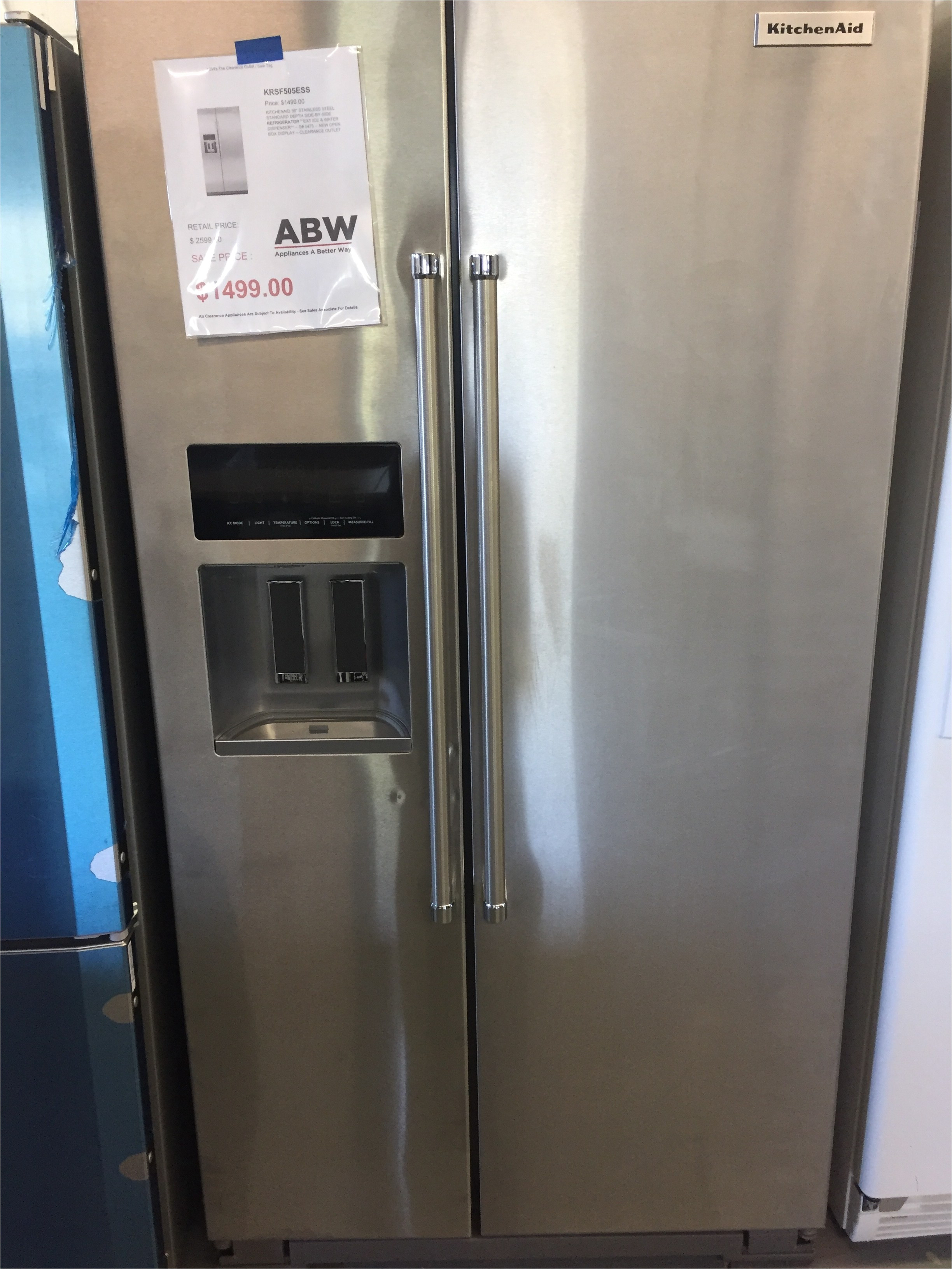 kitchenaid stainless steel side by side refrigerator