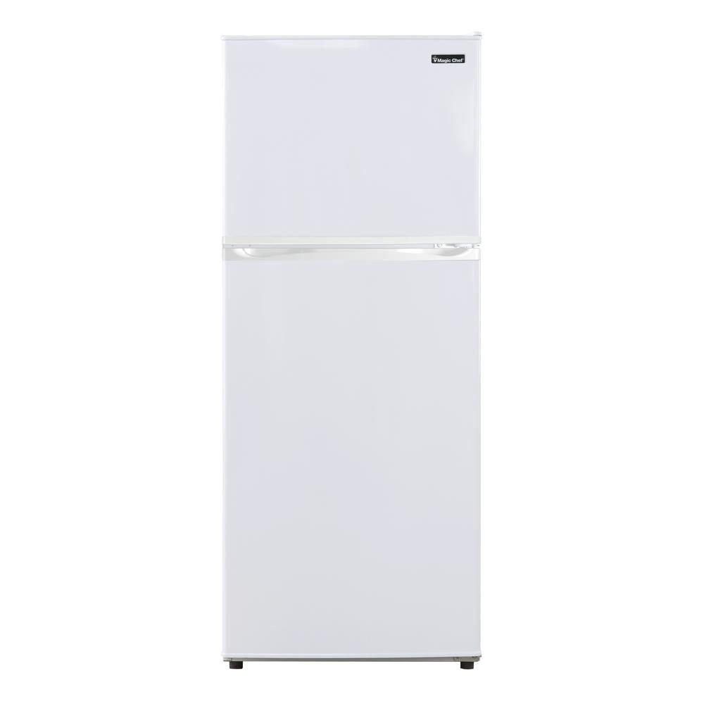 top freezer refrigerator in white