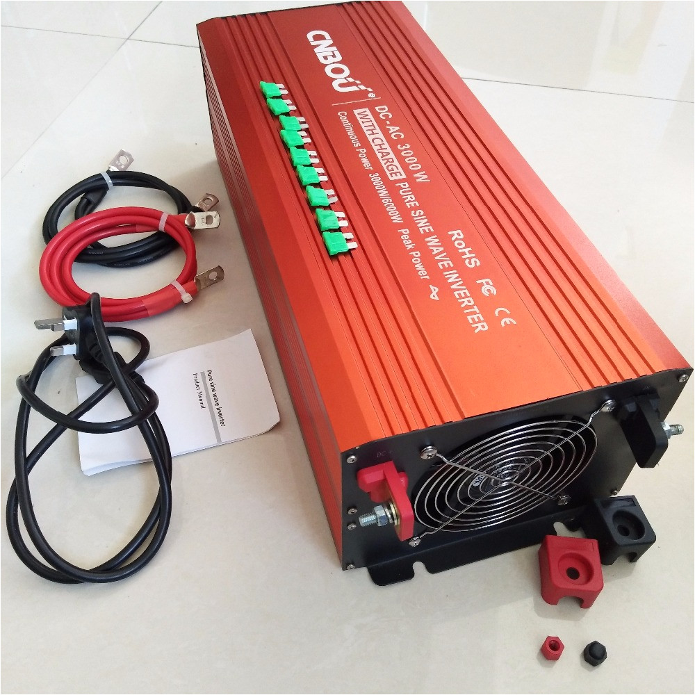 cnbou off grid type ups pure sine wave power inverter 3000w with built in battery charger dc 12v to 220v 50hz uk output socket in inverters converters