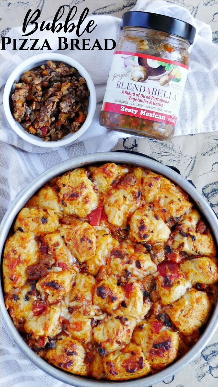 pizza bubble bread with zesty mexican blendabella recipe best comfort foods pinterest