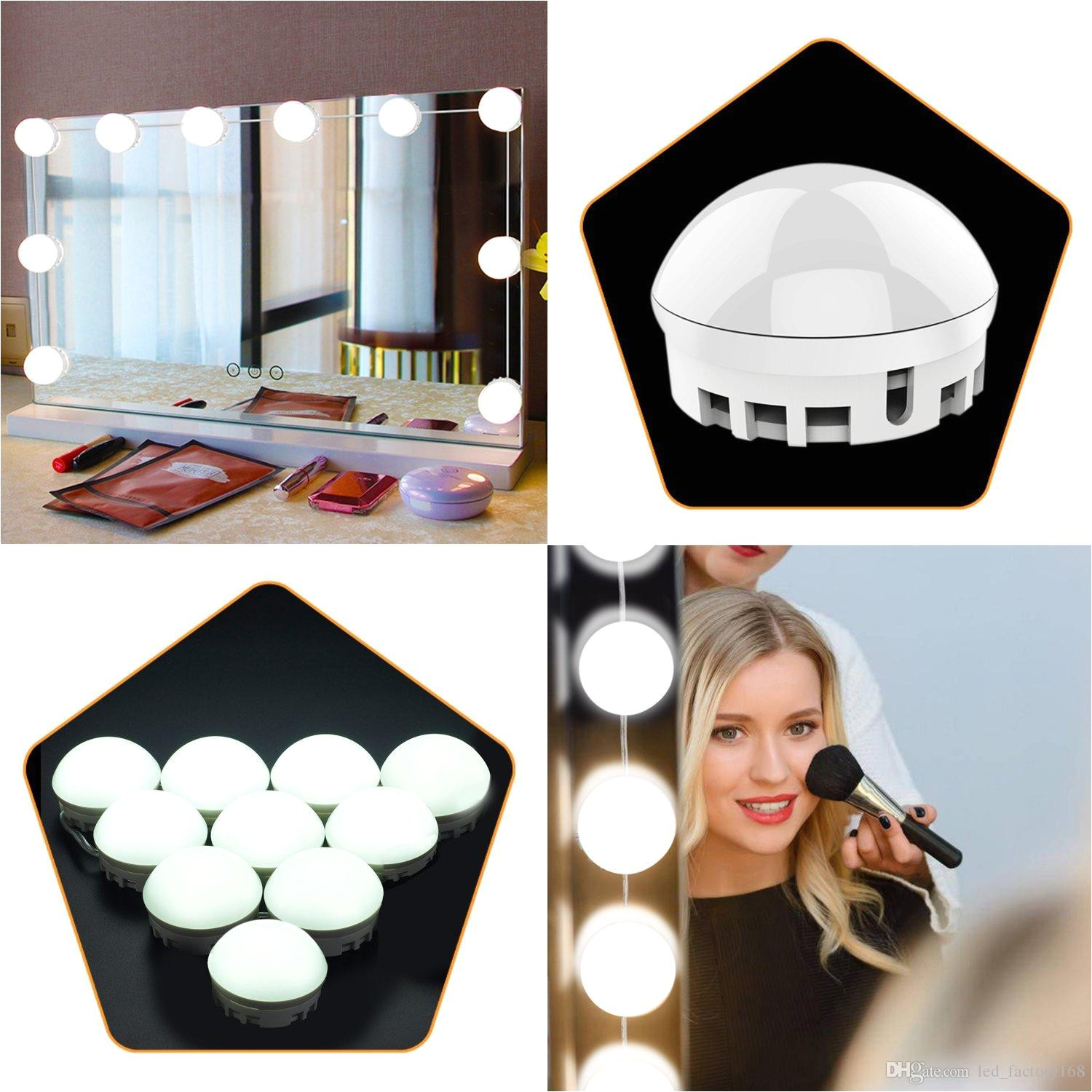 2019 vanity makeup lights hollywood style led vanity mirror lamp kit with usb adapter dimmable light bulbs adjustable brightness for makeup dress from