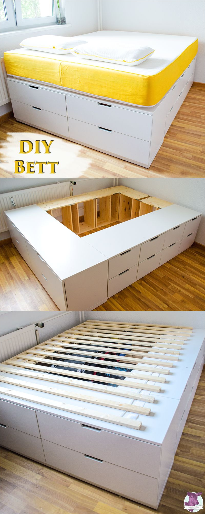 diy ikea hack stabiles sehr hohe bett mit viel stauraum selber bauen mit anleitung