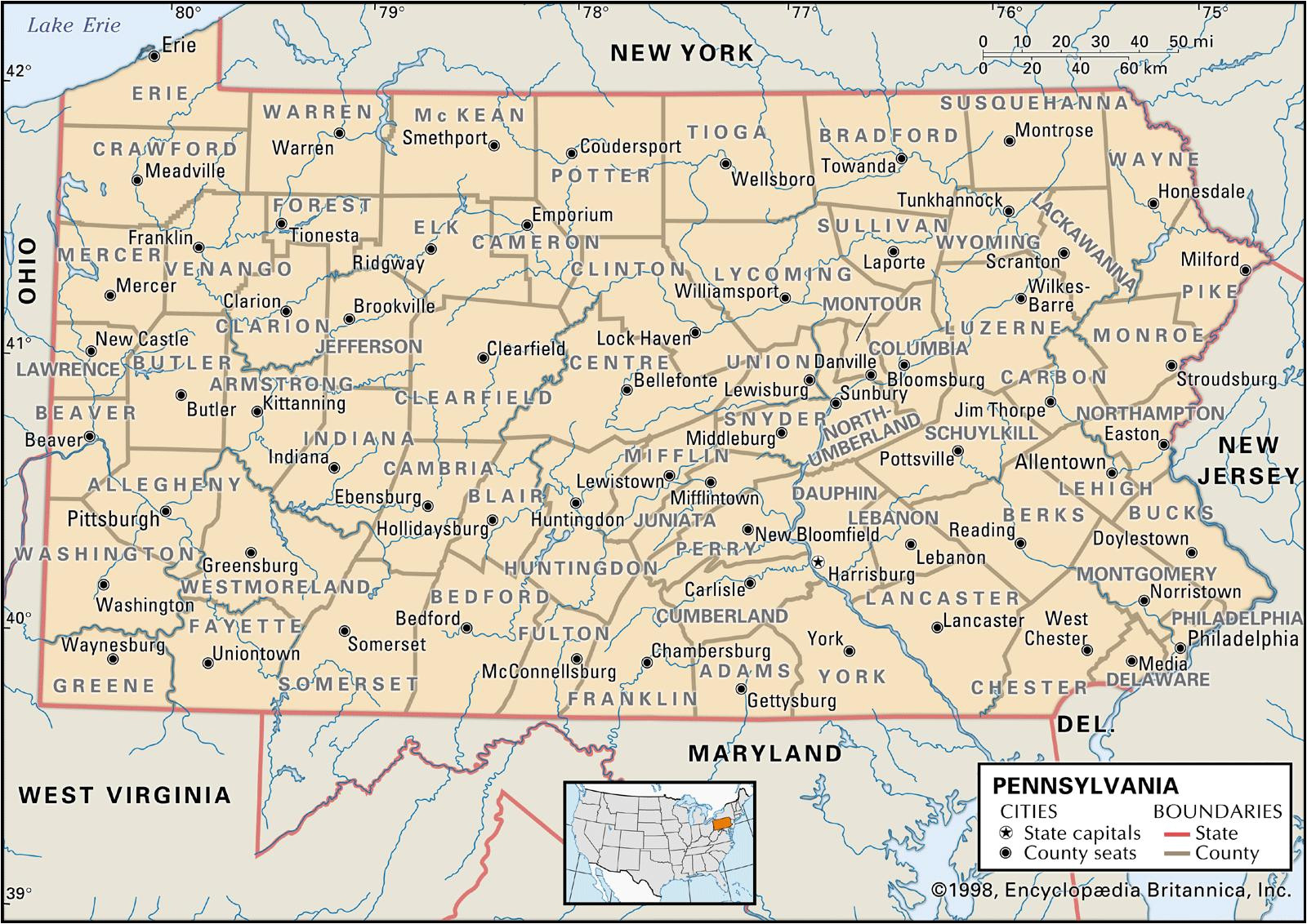 map of pennsylvania counties