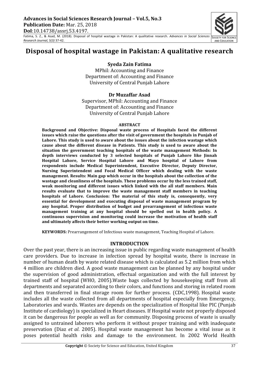 pdf knowledge attitude and practices of health staff regarding infectious waste handling of tertiary care health facilities at metropolitan city of