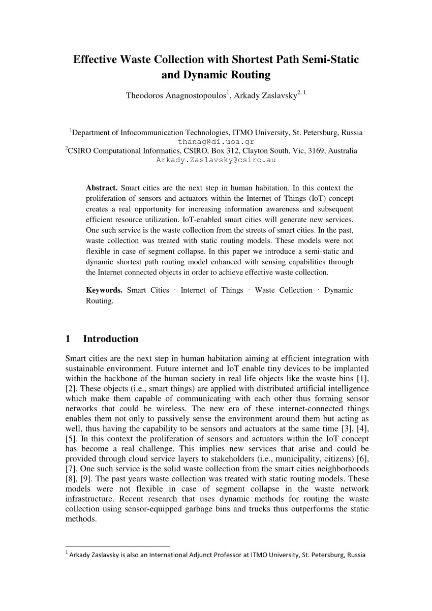 pdf using simulation to assess the opportunities of dynamic waste collection