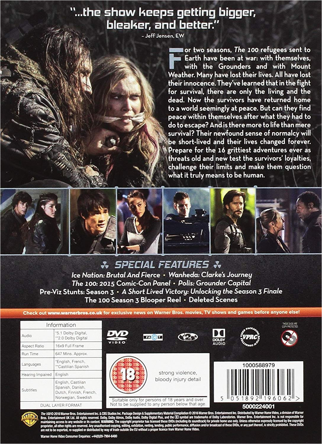 the 100 season 3 dvd 2016 amazon co uk eliza taylor paige turco marie avgeropoulos bob morley dvd blu ray