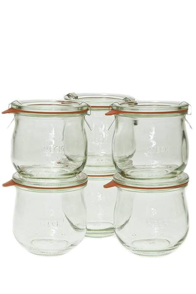 weck 746 1 5 liter tulip jar 12 5 oz set of 5