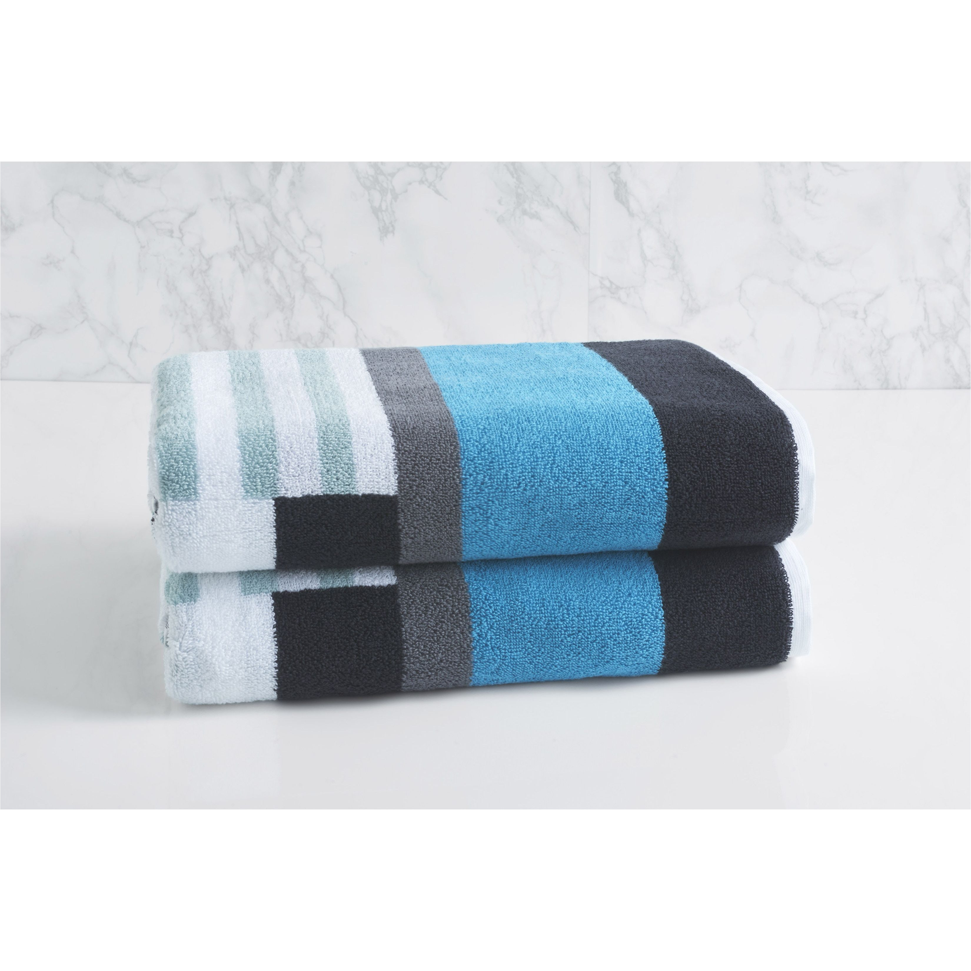 loft by loftex trestle bath towel set of 2 sterling blue