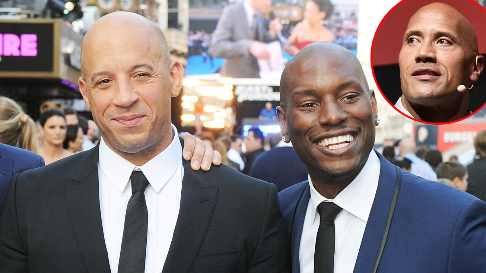 is vin diesel siding with tyrese in the rock drama pic