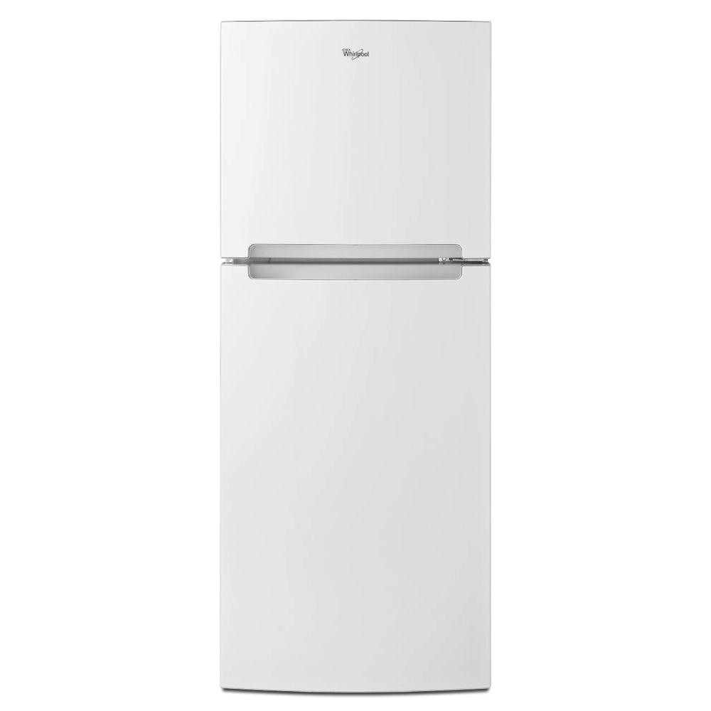 top freezer refrigerator in white