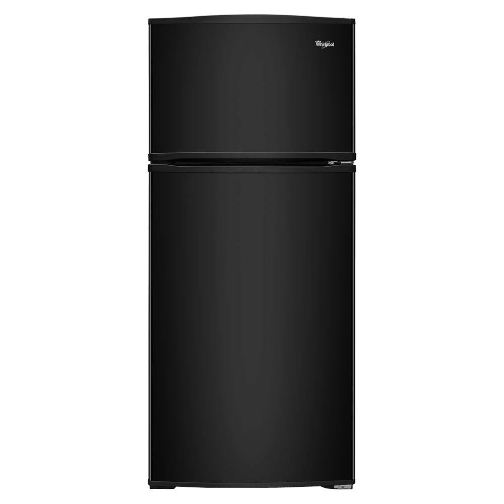 top freezer refrigerator in black