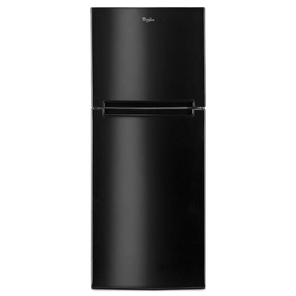 top freezer refrigerator in black