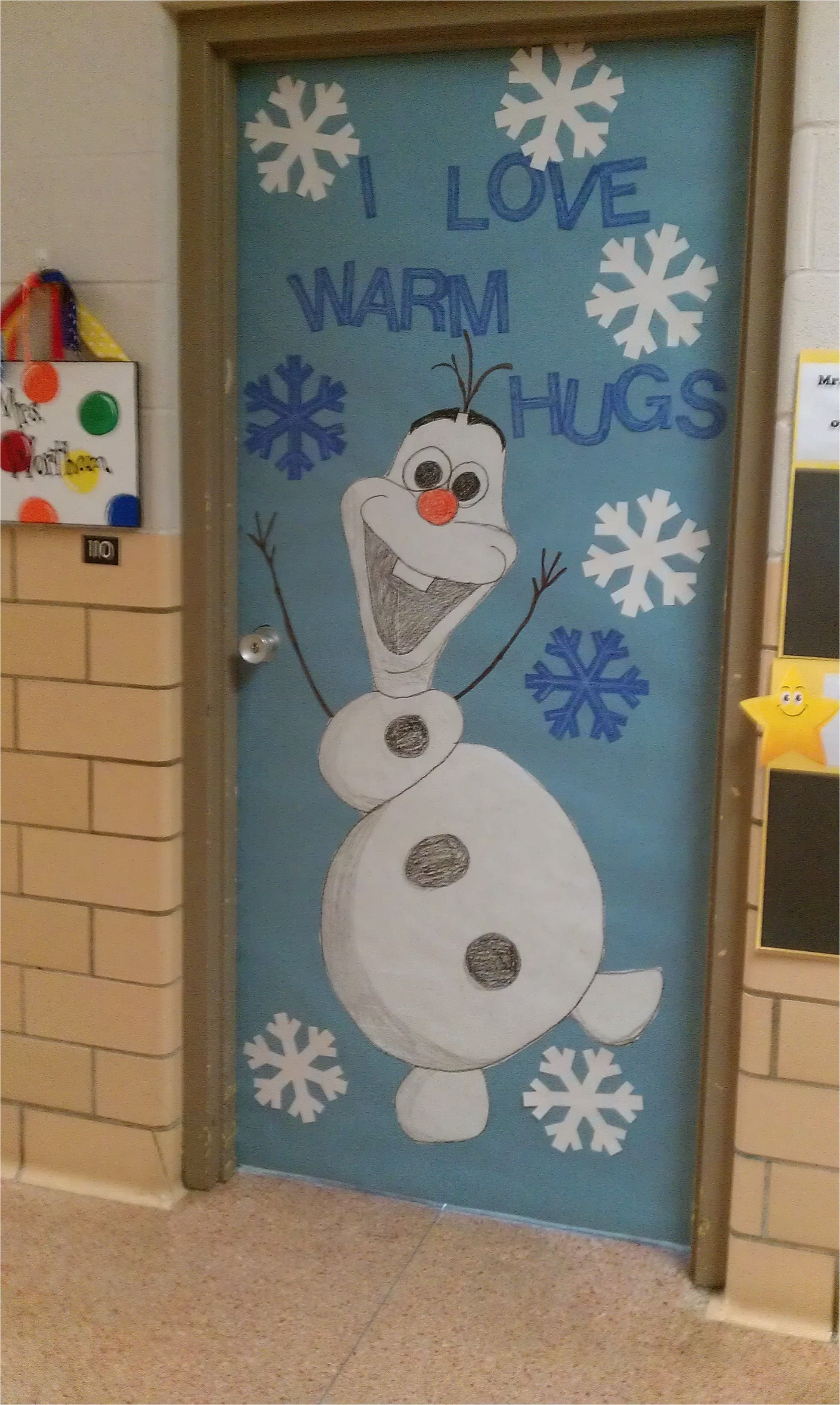 Winter Door Decorating Ideas for School Winter Door Decoration I Love Olaf Kindergarten Pinterest